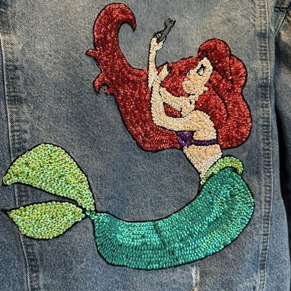 The Little Mermaid Sequin Jacket sz S - Picture 4 of 7